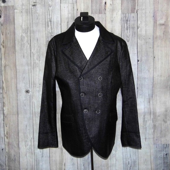 JOHN VARVATOS NWT Vintage Black Slim Peacoat Mens Size EU...